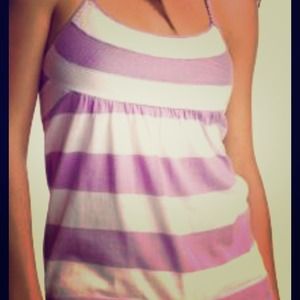 NWOT GAP Halter Tie Tank XS Striped Knit Purple