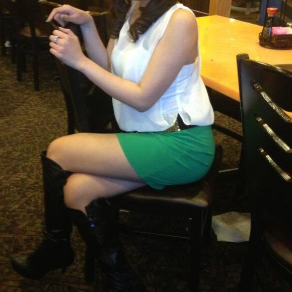 White & Green dress
