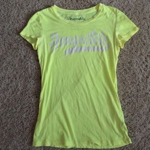 Aeropostale Hi-Lighter Yellow Scoop Neck shirt