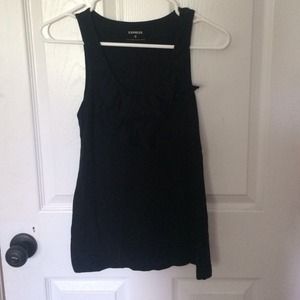 Ruffle top black tank