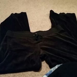 Black suede sweatpants