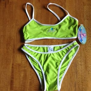 Rusty brand lime green halter bikini