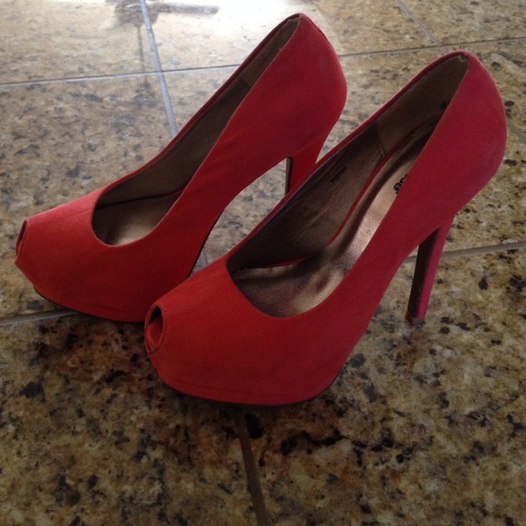 Coral high heels
