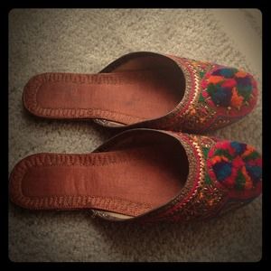 Beautiful embroidered summer slippers