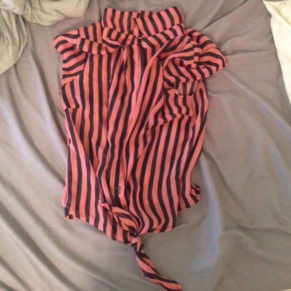 Striped Tie/Button up Shirt by Poetry