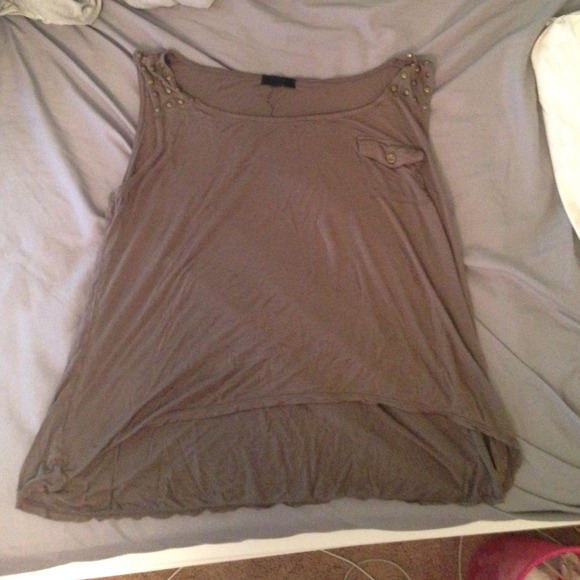Cute Brown Tank with Little Stud Detailing