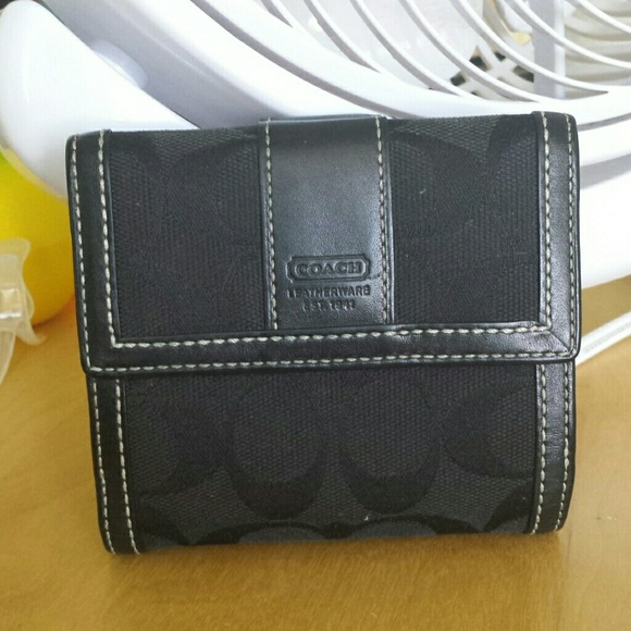 Black Signature Coach Wallet