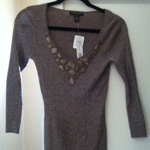 Light metallic sweater top.