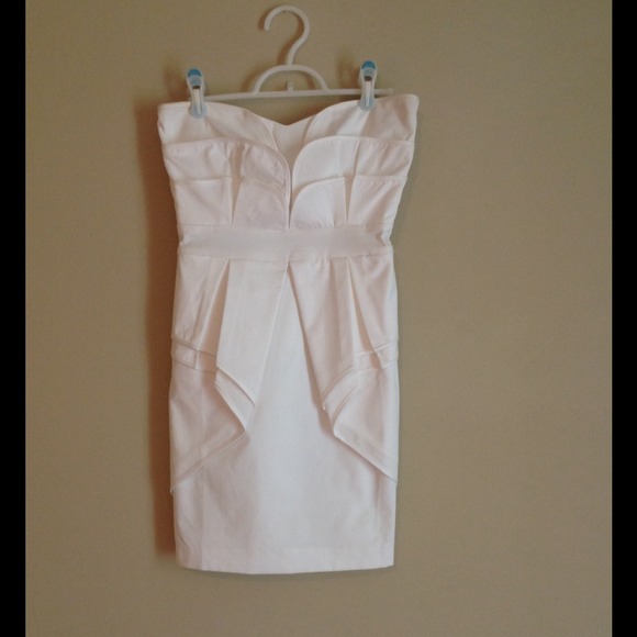White Peplum Mini Dress