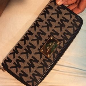 Michael Kors signature zip around wallet
