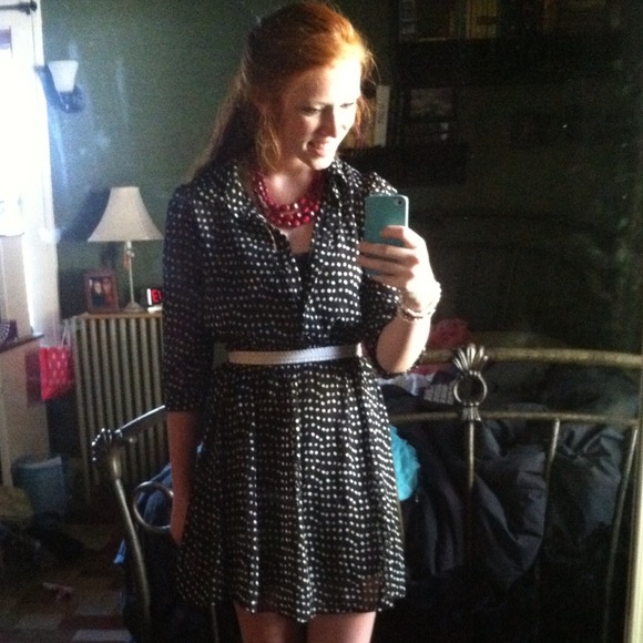 Forever 21 Sleeved Polka Dot Dress