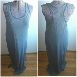 Grey and black striped maxi dress