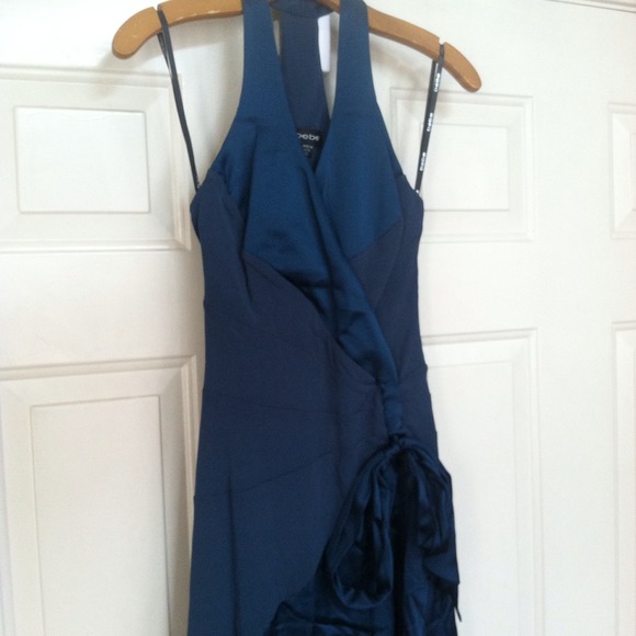 Dark teal Bebe dress with t-back - Picture 2 of 3