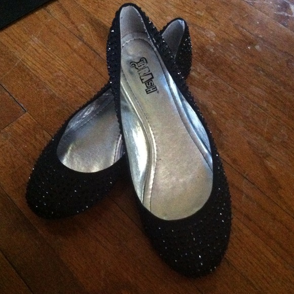 Black Studded Flats