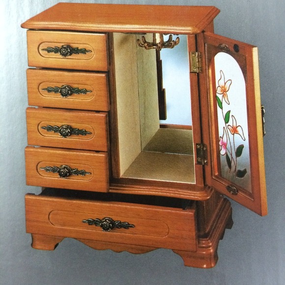 Light oak finish jewelry box