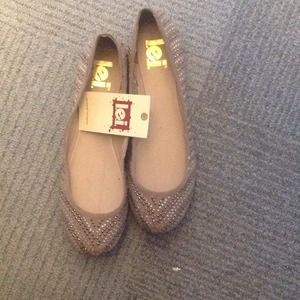 Lei jeweled nude flats