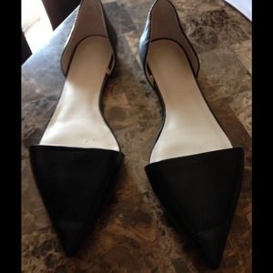 Black zara pointed vamp flats 38