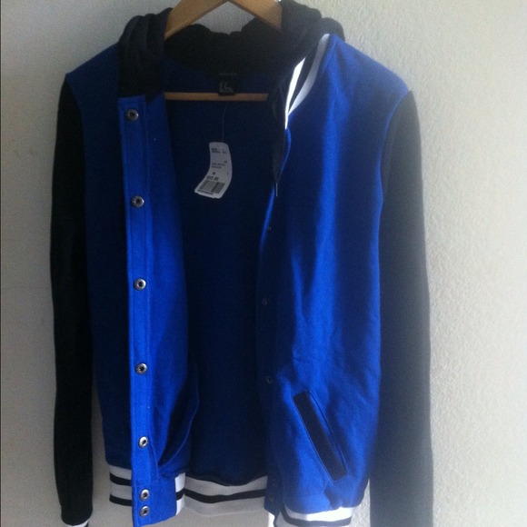 Blue forever 21 varsity jacket