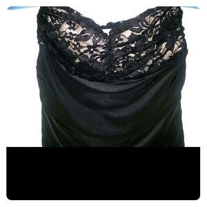 Strapless black dress