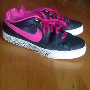 Cheetah print pink and green nikes