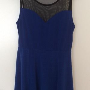 Blue Dress with Mesh Straps