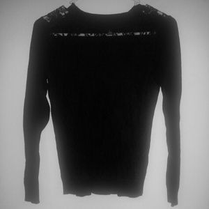 Black lace front top