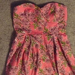 Pink floral tube dress