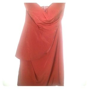 Strapless orangish dress