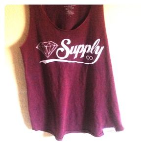 Diamond supply co maroon tank top
