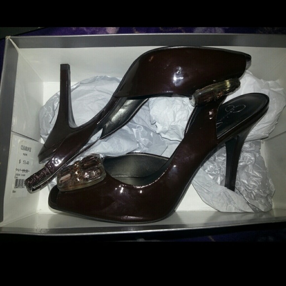 Size 10 brown Jessica Simpson slingback heels