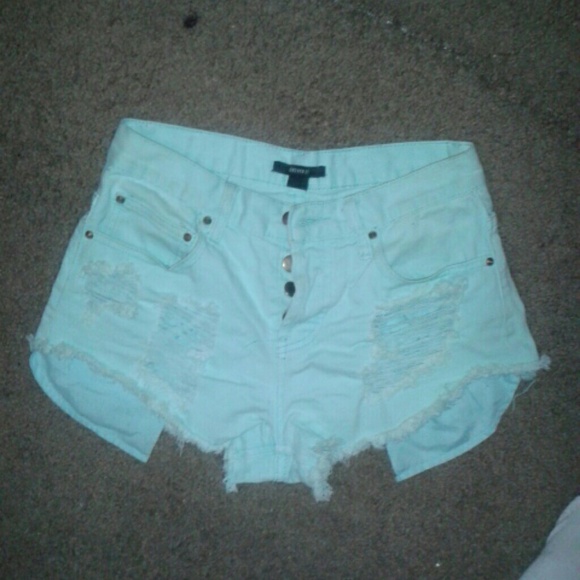 Distressed V-Shaped Shorts - Picture 1 of 3