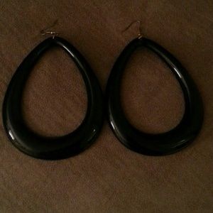 Black oval shaped earrings