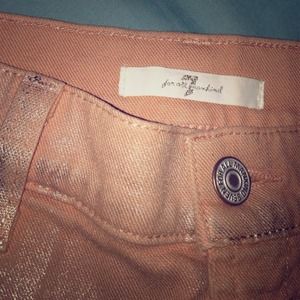 Seven for all mankind cute orange metallic shorts