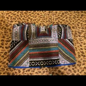Mexican style strapless crop top
