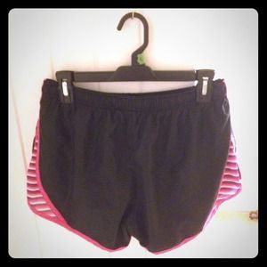 Pony Black & Pink Striped Running Shorts Size: L