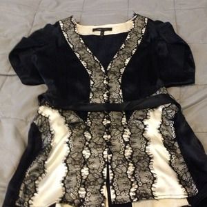 BCBG black silky top