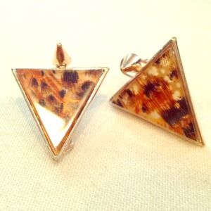 Triangle leopard print earrings