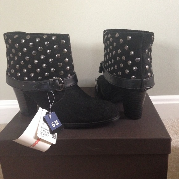 Nashville Black Studded Suede Boots - Picture 1 of 4