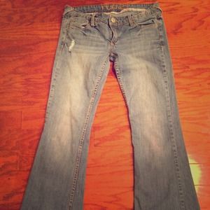 Medium wash boot cut jeans