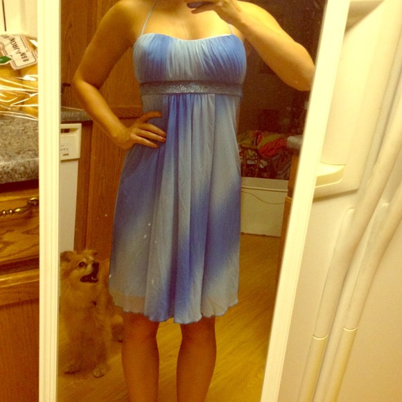 Blue sparkly two toned dress