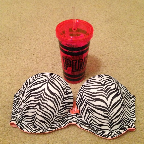 2 items! Bra and Pink tumbler!