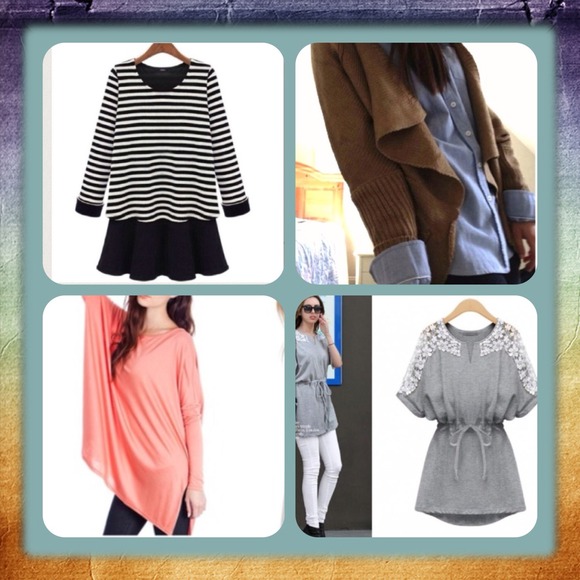 Tops - ❗LAST ONE❗ Gray Crochet arm Drawstring Chic Tunic