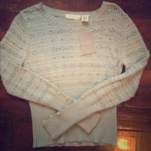 New&Never worn beaded Anthropologie crop sweater