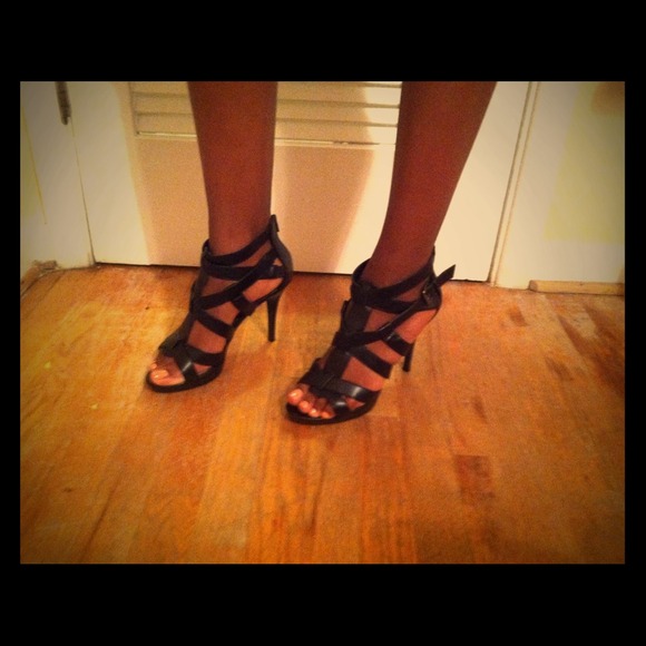 Black sandals, heels