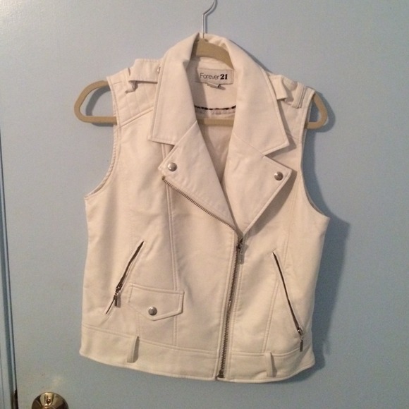 White moto vest