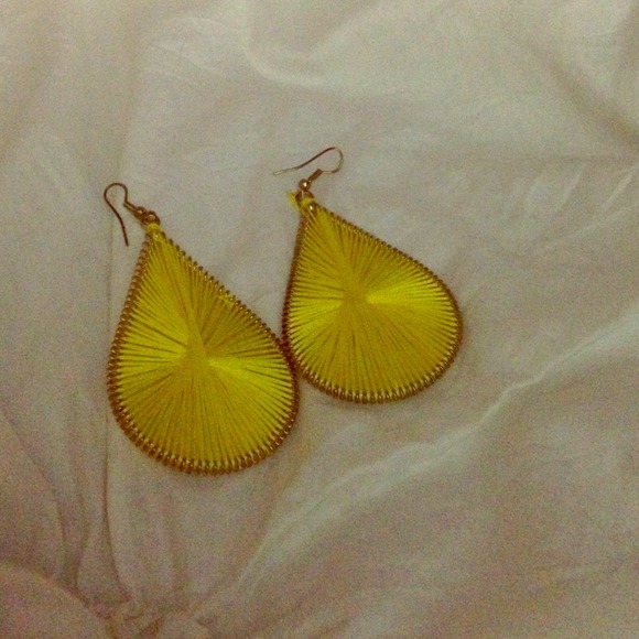 Bright yellow earrings