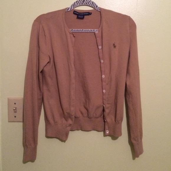 Tan Ralph Lauren sport cardigan
