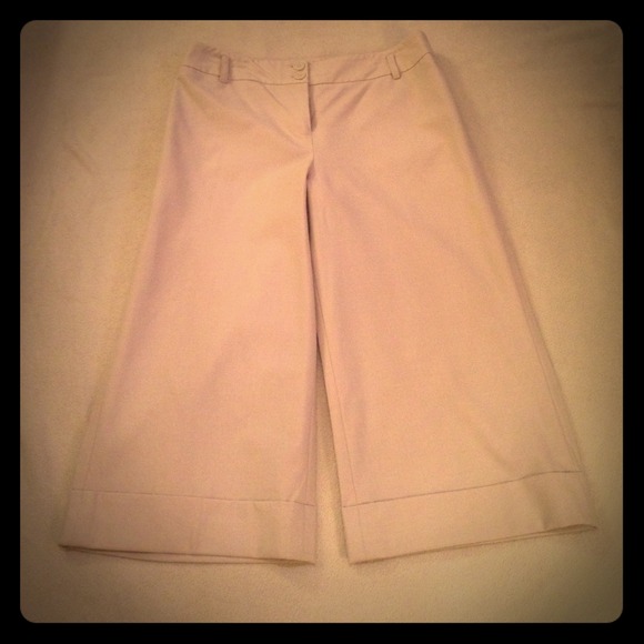 Dressy Loft tan petite capris