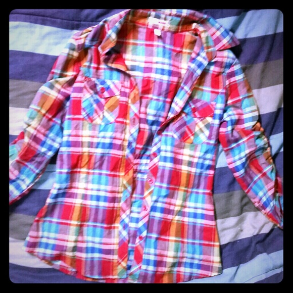 Rainbow Plaid shirt