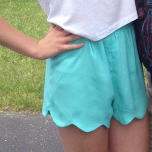 Blue ruffle shorts from pacsun